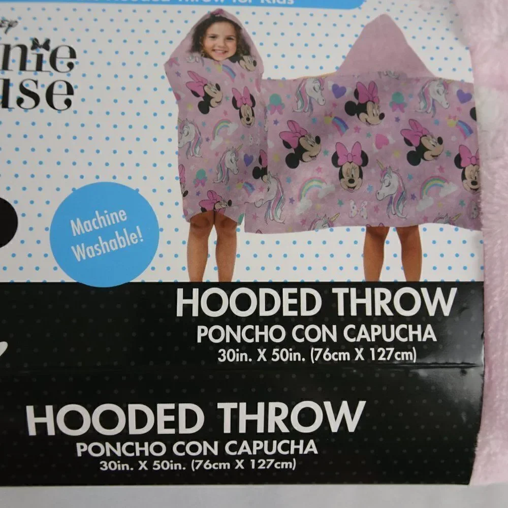 Disney Minnie Mouse Kids Hooded Throw 30inX50in